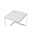 ACME Snyder Square Wooden End Table in Chrome and White