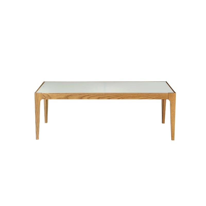 ACME Gwynn Square Coffee Table in Natural and Frost Glass
