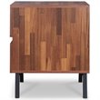 ACME Karine 2 Drawer Wooden End Table in Walnut and Sandy Black