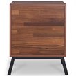 ACME Karine 2 Drawer Wooden End Table in Walnut and Sandy Black