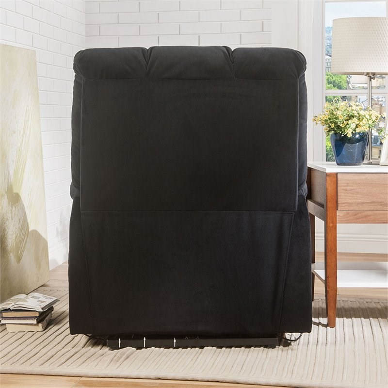 ACME Ipompea Velvet Tufted Recliner in Black