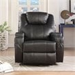 ACME Waterlily Faux Leather Rocker Recliner with Motion Swivel in Black