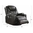 ACME Waterlily Faux Leather Rocker Recliner with Motion Swivel in Black