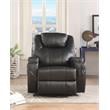 ACME Waterlily Faux Leather Rocker Recliner with Motion Swivel in Black