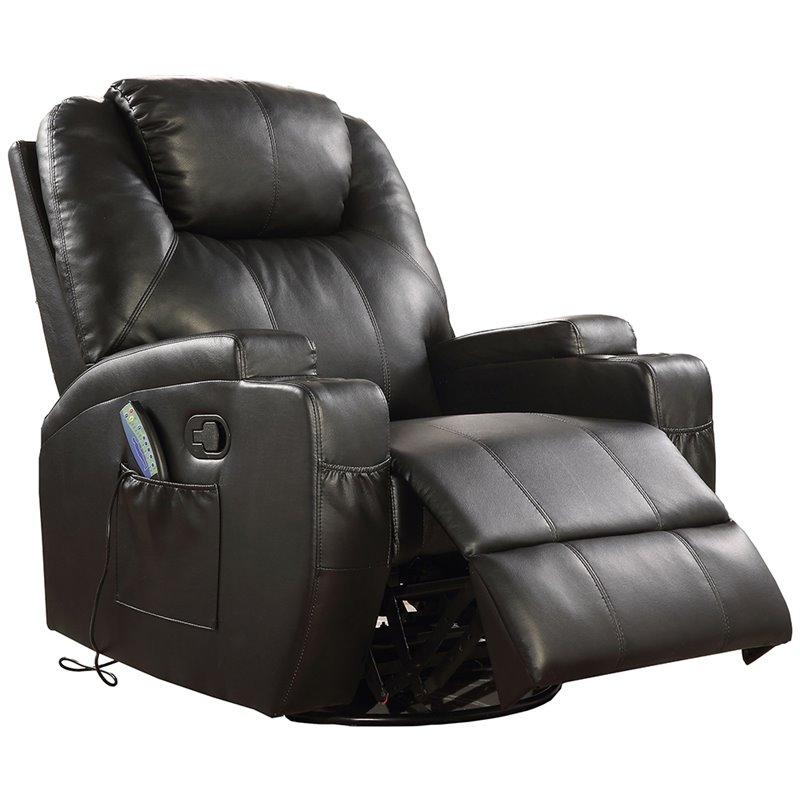 black faux leather rocker recliner