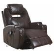 ACME Waterlily Rocker Recliner with Motion Swivel in Brown  Faux Leather