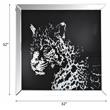 ACME Talisha Glass Square Wall Art in Mirrored and Faux Crystal Leopard
