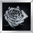 ACME Talisha Glass Square Wall Art in Mirrored and Faux Crystal Rose