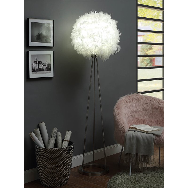 grey feather floor lamp