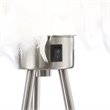 ACME Theodosia Feather Table Lamp with Metal Base in White and Nickel