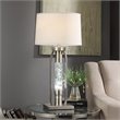 ACME Sinkler Metal Base Table Lamp with Glass Tube in Sand and Nickel