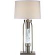 ACME Sinkler Metal Base Table Lamp with Glass Tube in Sand and Nickel