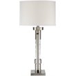 ACME Sinkler Metal Base Table Lamp with Glass Tube in Sand and Nickel