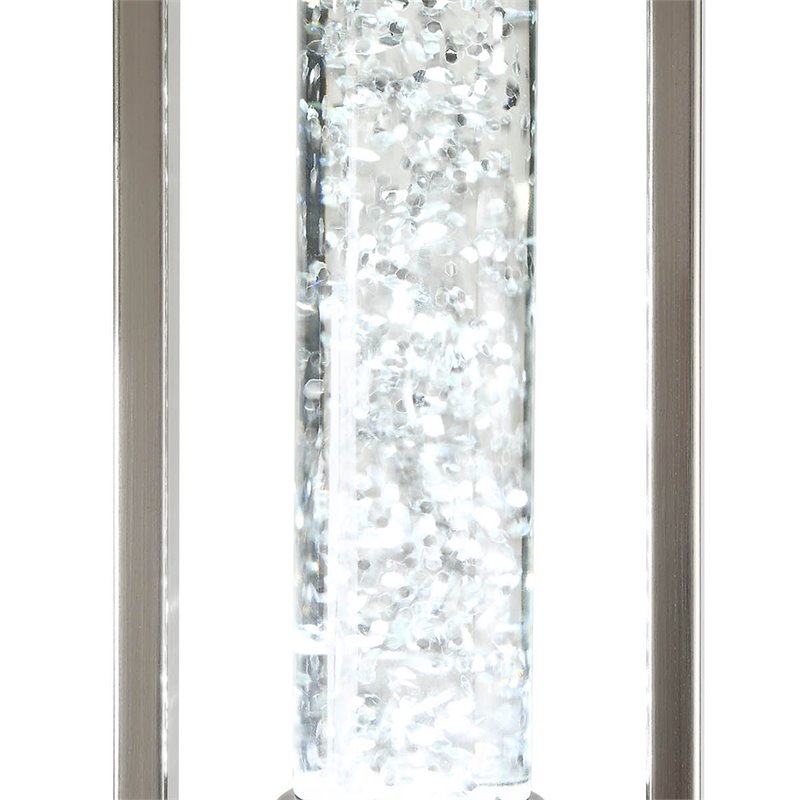 ACME Sinkler Metal Base Table Lamp with Glass Tube in Sand and Nickel