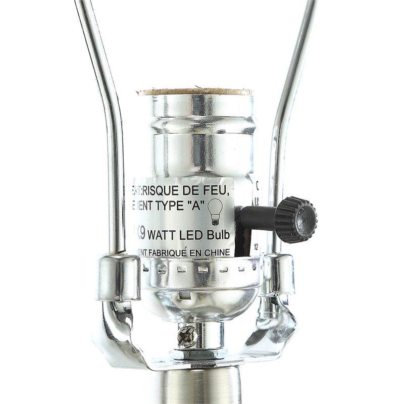 ACME Sinkler Metal Base Table Lamp with Glass Tube in Sand and Nickel