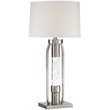 ACME Sinkler Metal Base Table Lamp with Glass Tube in Sand and Nickel