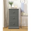 ACME Swart Wooden Rectangular 3-Drawer Cabinet with Marble Top in White and Gray