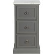 ACME Swart Wooden Rectangular 3-Drawer Cabinet with Marble Top in White and Gray