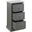 ACME Swart Wooden Rectangular 3-Drawer Cabinet with Marble Top in White and Gray