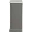 ACME Swart Wooden Rectangular 3-Drawer Cabinet with Marble Top in White and Gray