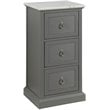 ACME Swart Wooden Rectangular 3-Drawer Cabinet with Marble Top in White and Gray