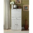 ACME Wiesta Engineered Wood  Wine Cabinet with Drawer in Antique White
