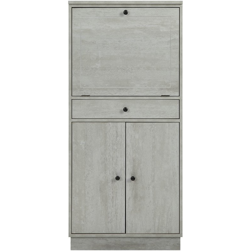 ACME Wiesta Engineered Wood  Wine Cabinet with Drawer in Antique White