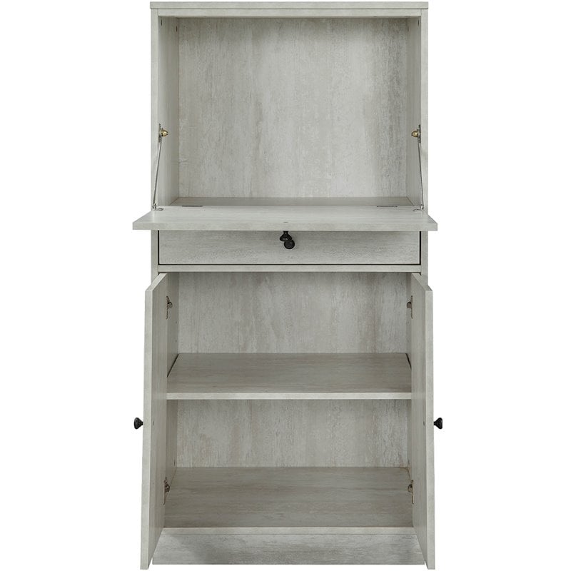 ACME Wiesta Engineered Wood  Wine Cabinet with Drawer in Antique White