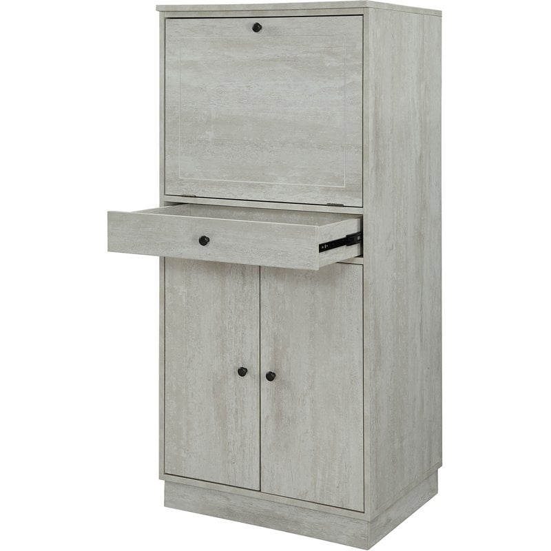 ACME Wiesta Engineered Wood  Wine Cabinet with Drawer in Antique White