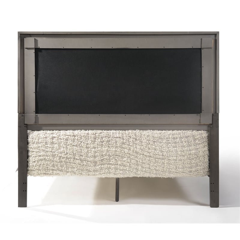 ACME Carine II Wooden Upholstered King Panel Bed in Gray