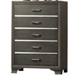 ACME Carine 5 Drawer Wooden Chest in Gray
