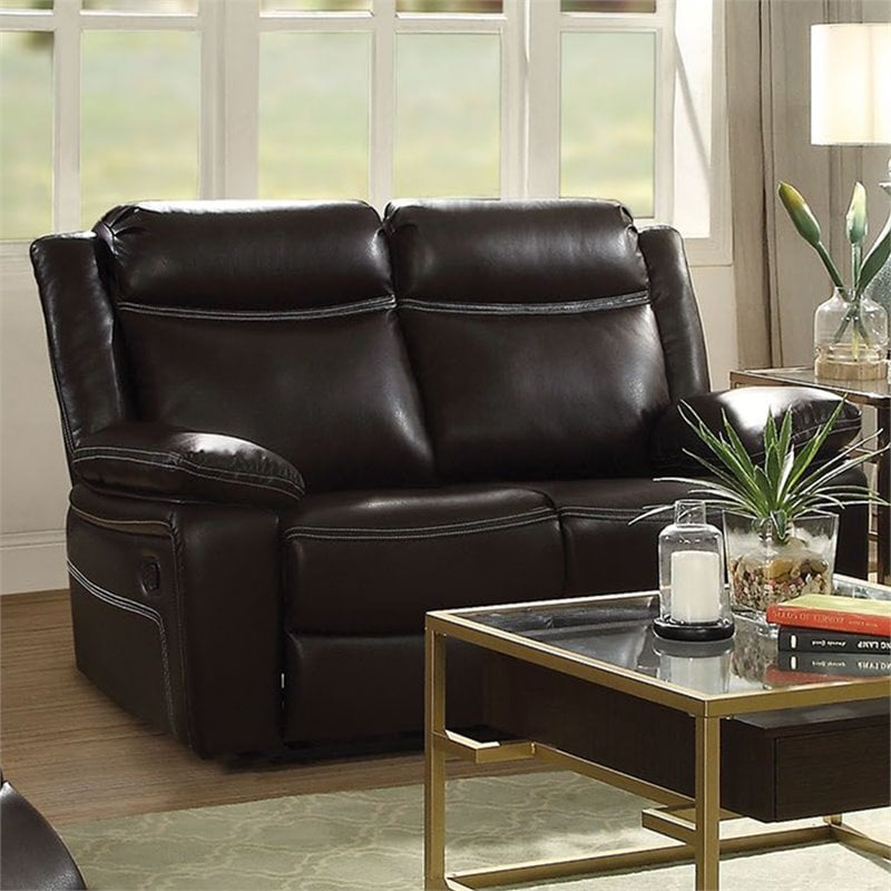 ACME Corra Faux Leather Reclining Loveseat in Espresso
