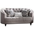 ACME Saira Button Tufted Loveseat with 3 Pillows in Light Gray Fabric