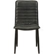 ACME Hosmer Leather Dining Side Chair in Antique Black (Set of 2)