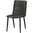 ACME Hosmer Leather Dining Side Chair in Antique Black (Set of 2)