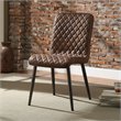 ACME Millerton Leather Dining Side Chair in Chocolate (Set of 2)