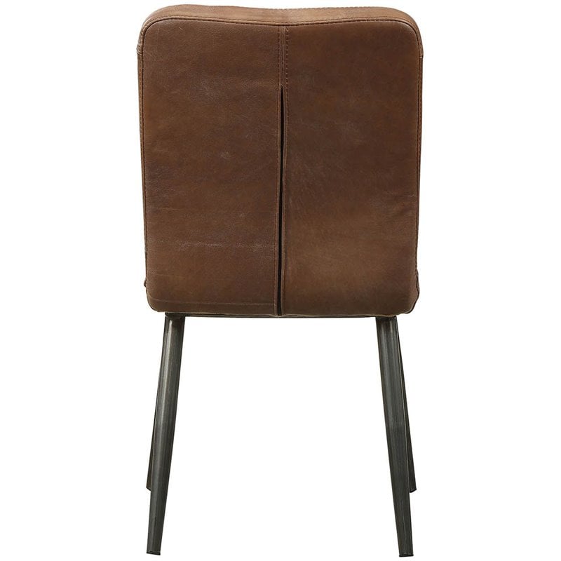 ACME Millerton Leather Dining Side Chair in Chocolate (Set of 2)