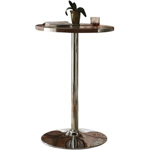 acme brancaster leather top bar table in retro brown and chrome