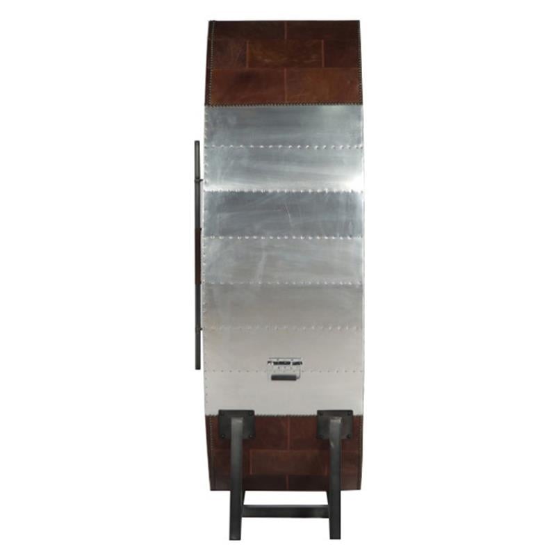 ACME Brancaster Wine Cooler Cabinet in Retro Brown and Aluminum