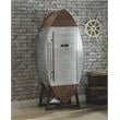 ACME Brancaster Wine Cooler Cabinet in Retro Brown and Aluminum