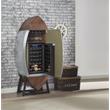 ACME Brancaster Wine Cooler Cabinet in Retro Brown and Aluminum