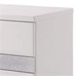 ACME Naima II Wood and Metal 2-Drawers Bedroom Nightstand in White