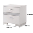 ACME Naima II Wood and Metal 2-Drawers Bedroom Nightstand in White