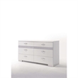 ACME Naima II 6 Drawer Wood Dresser in White