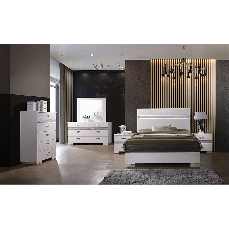 ACME Naima II 6 Drawer Wood Dresser in White