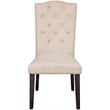 ACME Gerardo Fabric Tufted Dining Side Chair in Beige and Weathered Espresso
