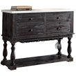 ACME Gerardo 4-Drawer Wooden Marble Top Server in White and Weathered Espresso