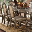 ACME Ragenardus Faux Leather Dining Side Chair in Champagne Oak Set of 2