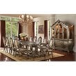 ACME Ragenardus Faux Leather Dining Side Chair in Champagne Oak Set of 2