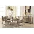 ACME Kacela Rectangular Wood Extendable Dining Table in Champagne and Mirrored